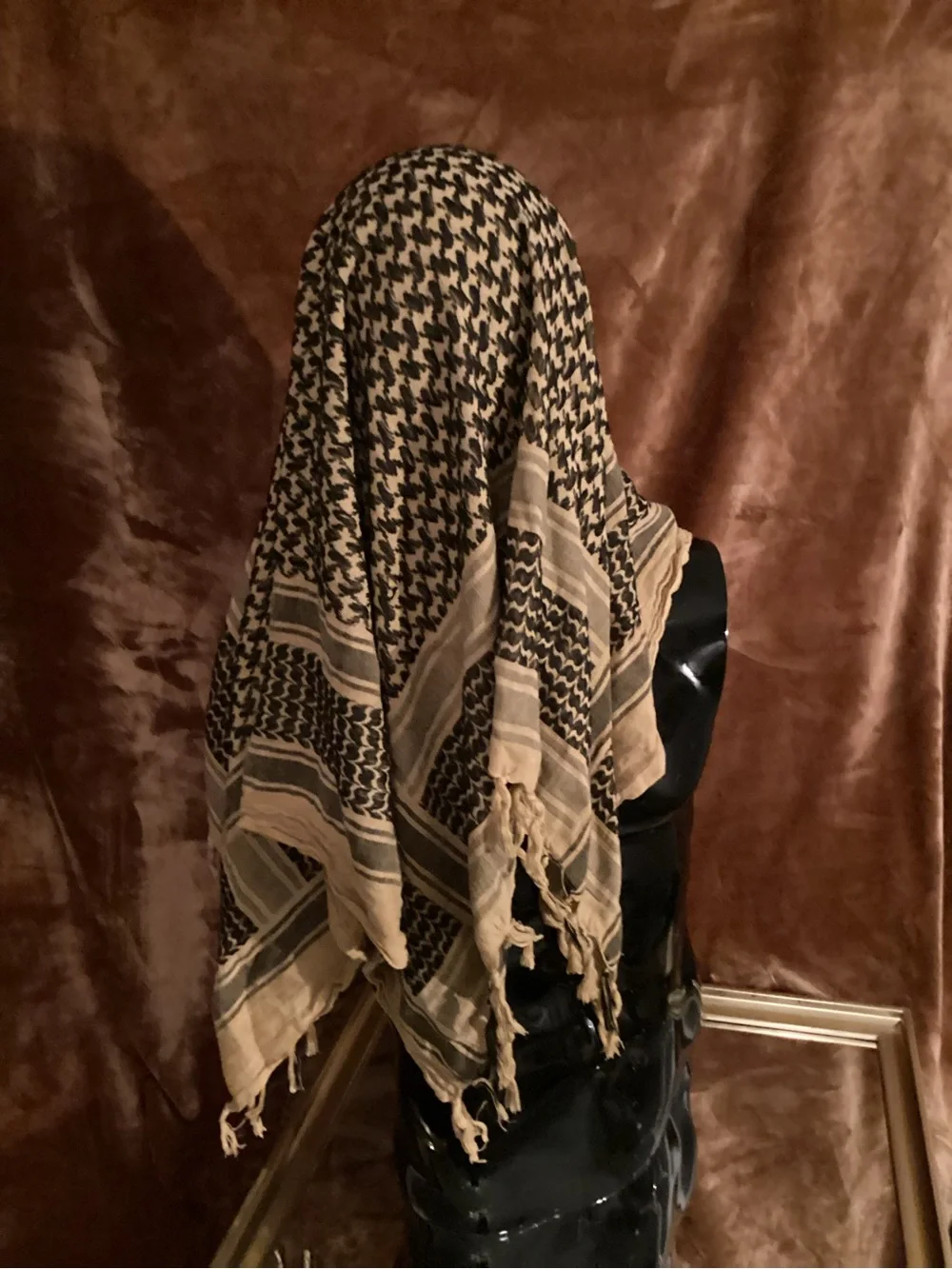 Classic Black and Tan Keffiyeh Scarf